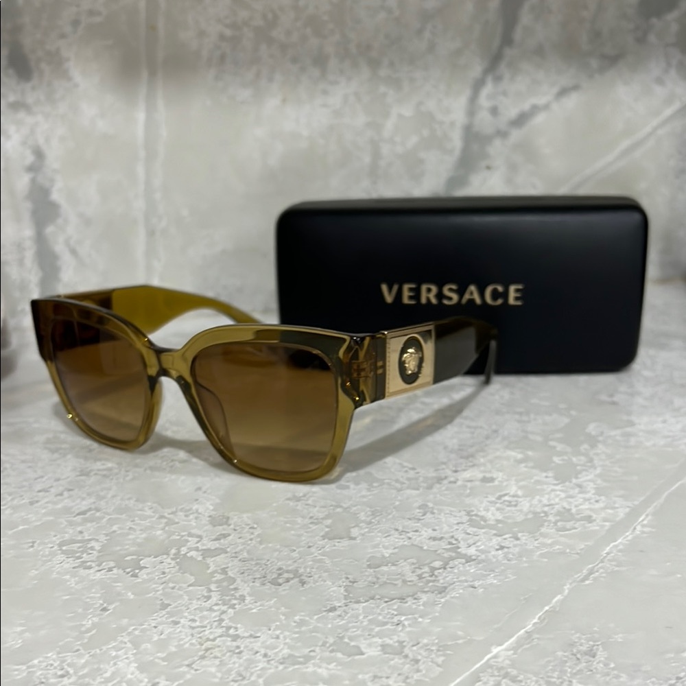 Versace Brown Sunglasses with Medusa Detail